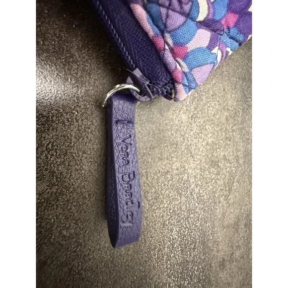 Vera Bradley Zip ID Coin Change‎ Keychain Small Wallet Purple Floral - Picture 6 of 7